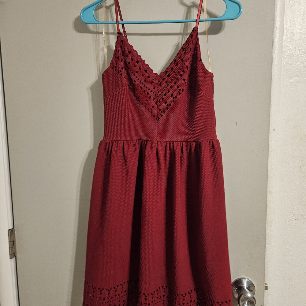 Trixxi Red Spaghetti Strap Mini Dress for Weddings